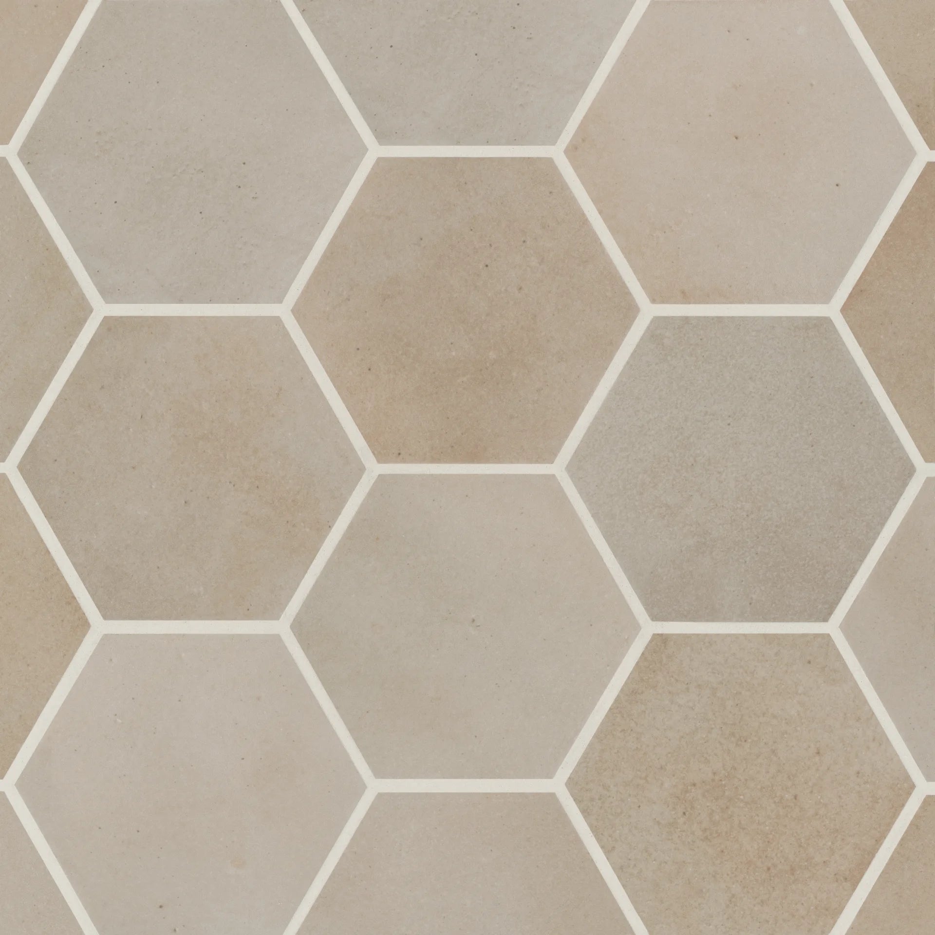 Celine 4" Hexagon Matte Porcelain Floor & Wall Tile in Taupe