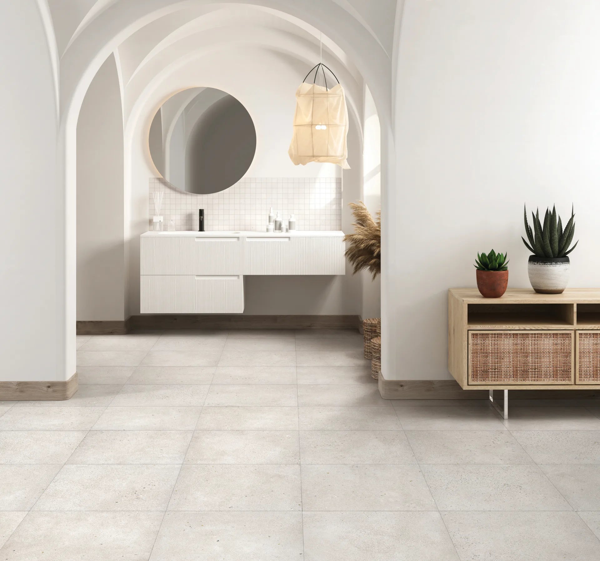 Area 51 24" x 24" Matte Porcelain Field Tile in White