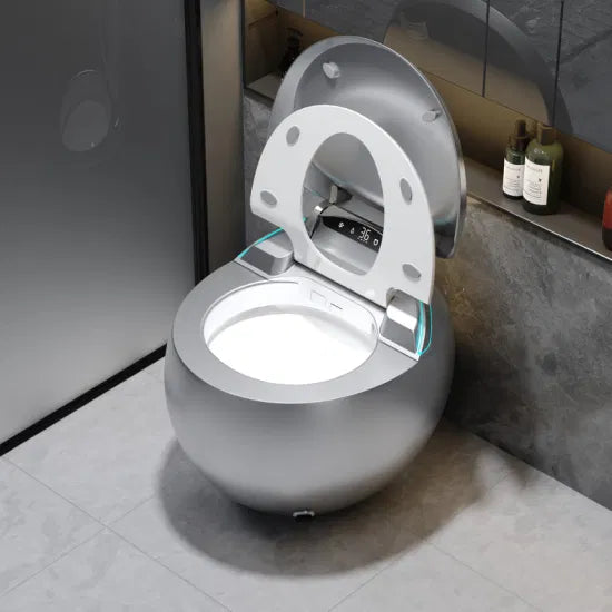 Creative Gray Egg Shape Smart Toilet Floor Mounted Automatic Toilet Intelligent Toilet